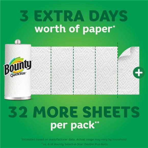 Quick Size Paper Towels, White, 8 Family Rolls = 20 Regular Rolls - Picture 5 of 7